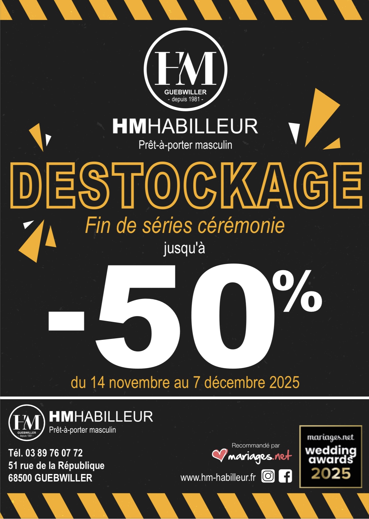 Destockage Cérémonie – Jusqu’à -50% sur nos fins de séries ! Guebwiller
